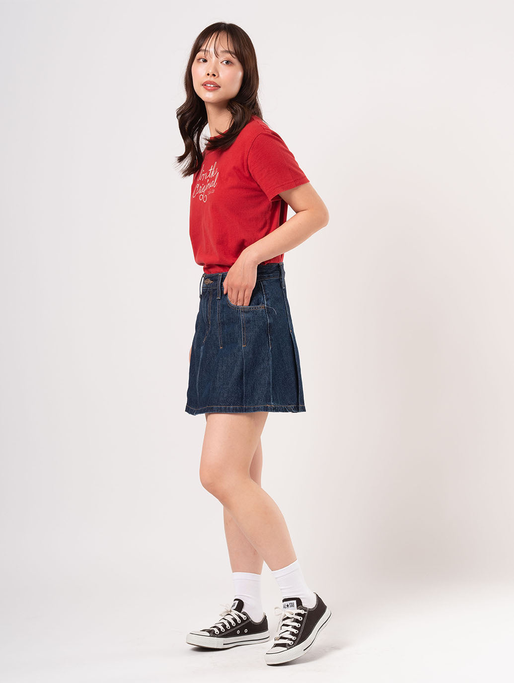 PLEATED ミニスカート