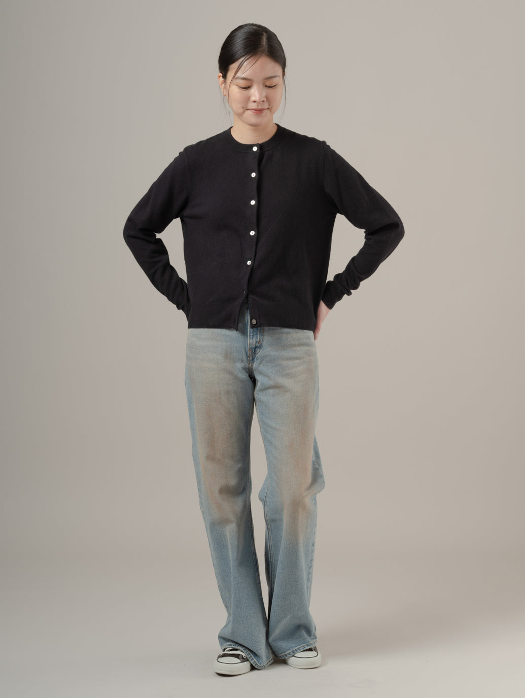 スーパーソフト クルーネックカーディガン