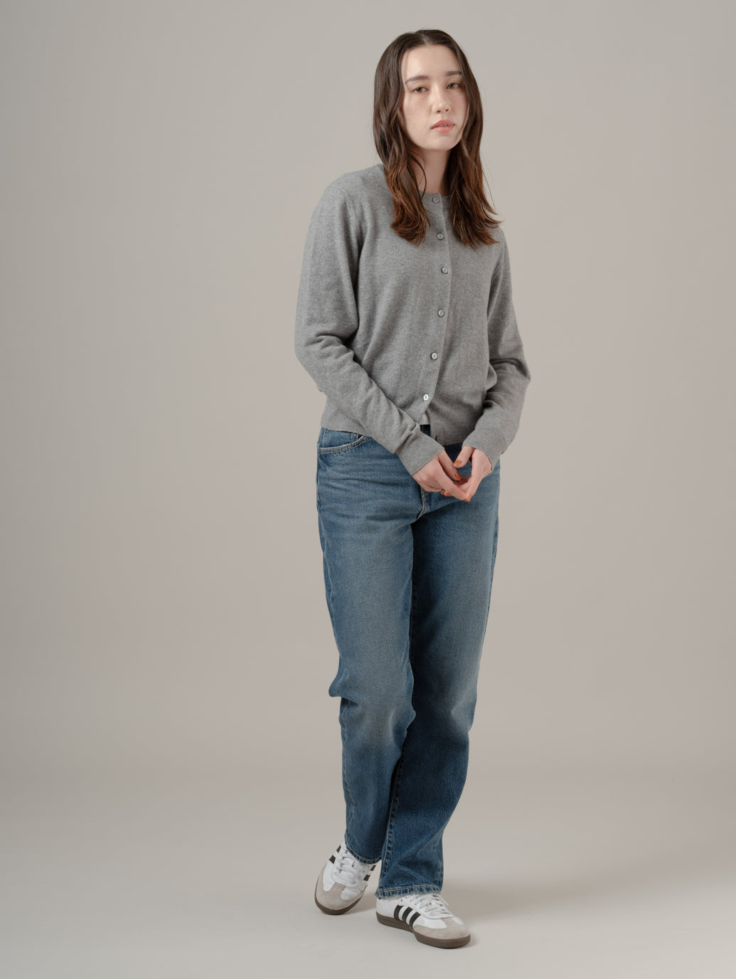 スーパーソフト クルーネックカーディガン