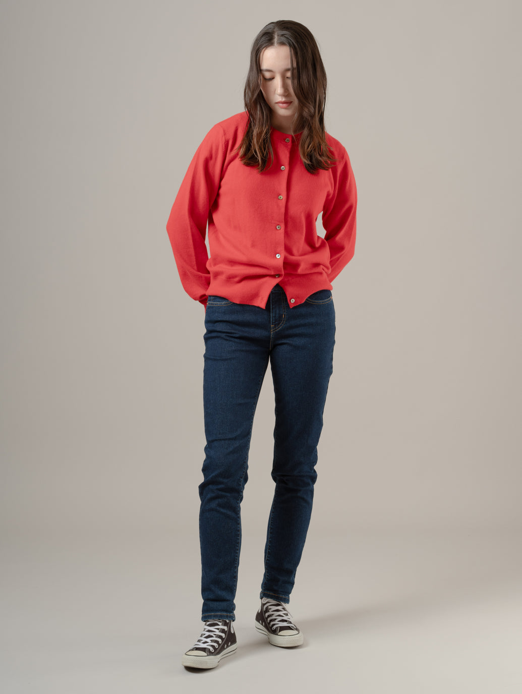 スーパーソフト クルーネックカーディガン