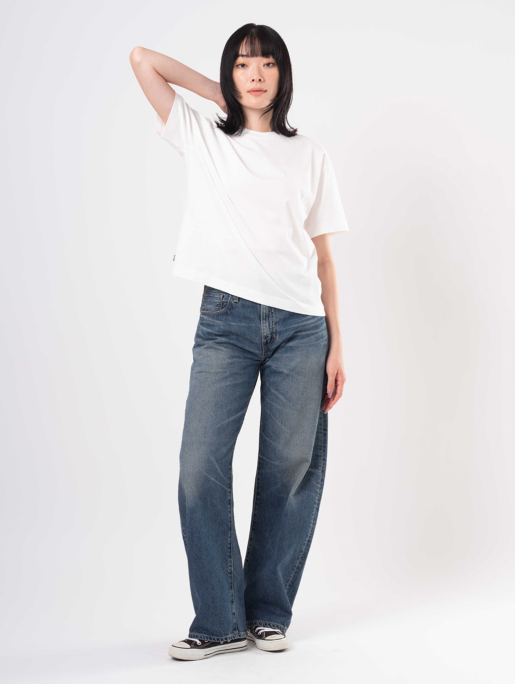 BLUETAB™ DROP バレルジーンズ ミディアムインディゴ MADE IN JAPAN