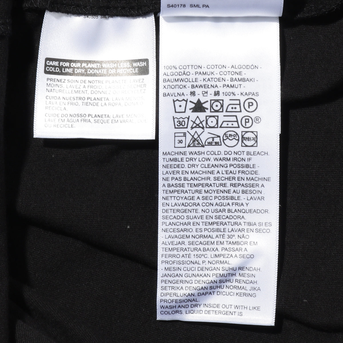 スリム2パックTシャツ BLACK +