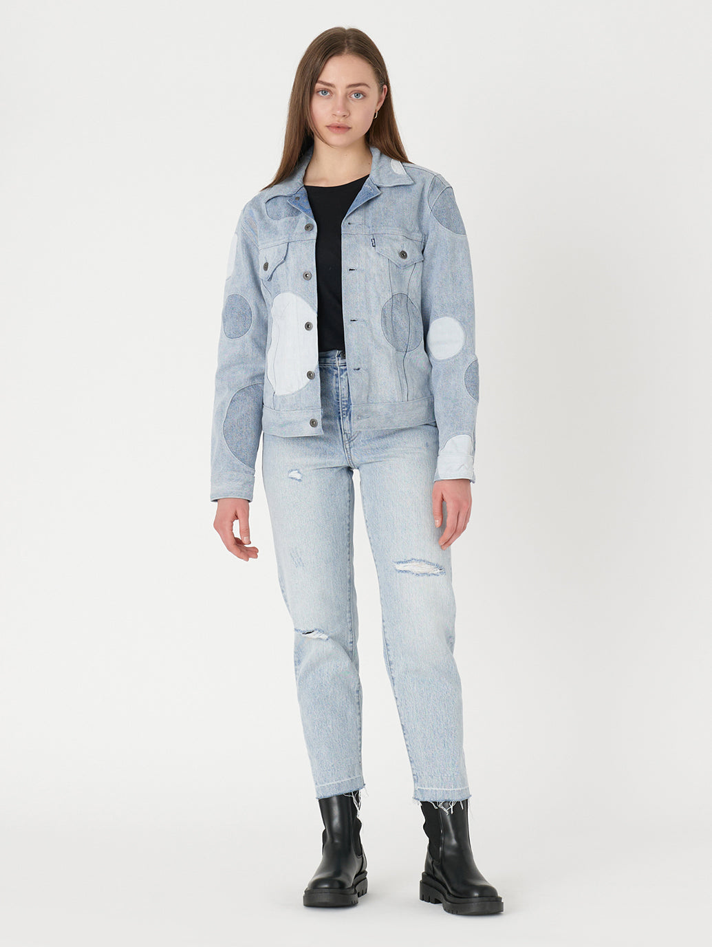 LEVI'S® MADE&CRAFTED® BORROWED FROM THE BOYS トラッカージャケット SUN SPOT MOJ インディゴ PATTERN