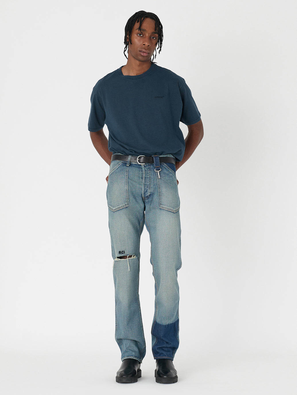 RED TAB ヴィンテージ Tシャツ ブルー GARMENT DYE DRESS BLUES