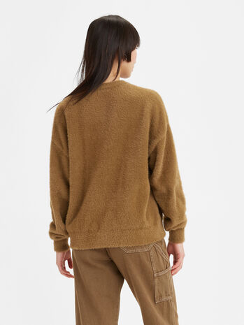 HOMESICK SWEATER HEART JACQUARD SEPIA&VAILIANT POPPY