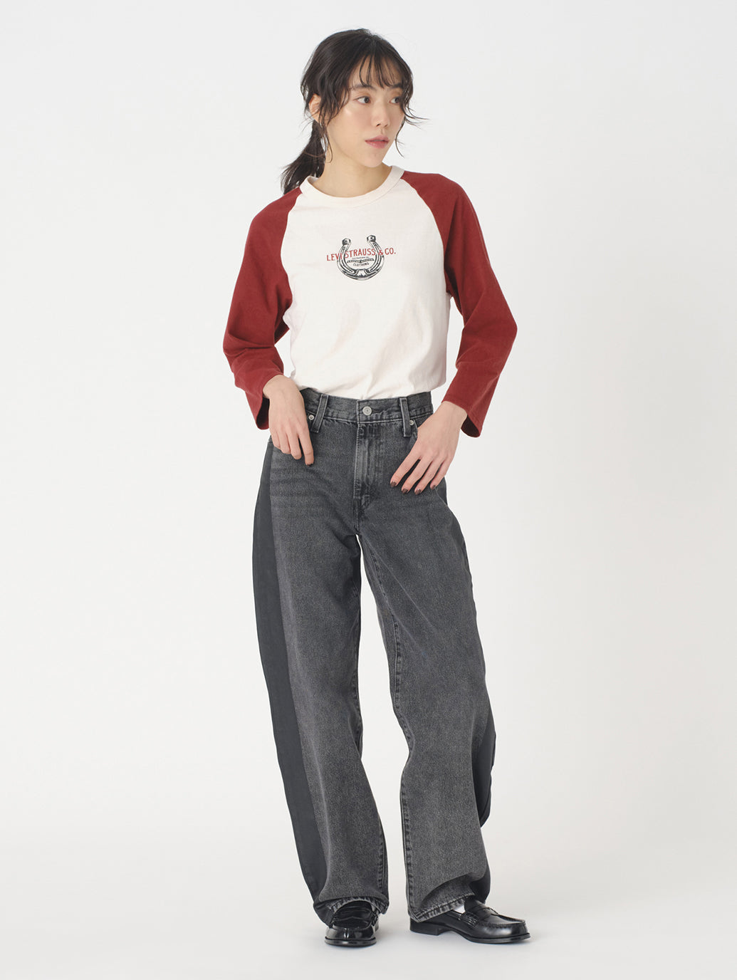 BAGGY DAD ブラック SATIN SPATS