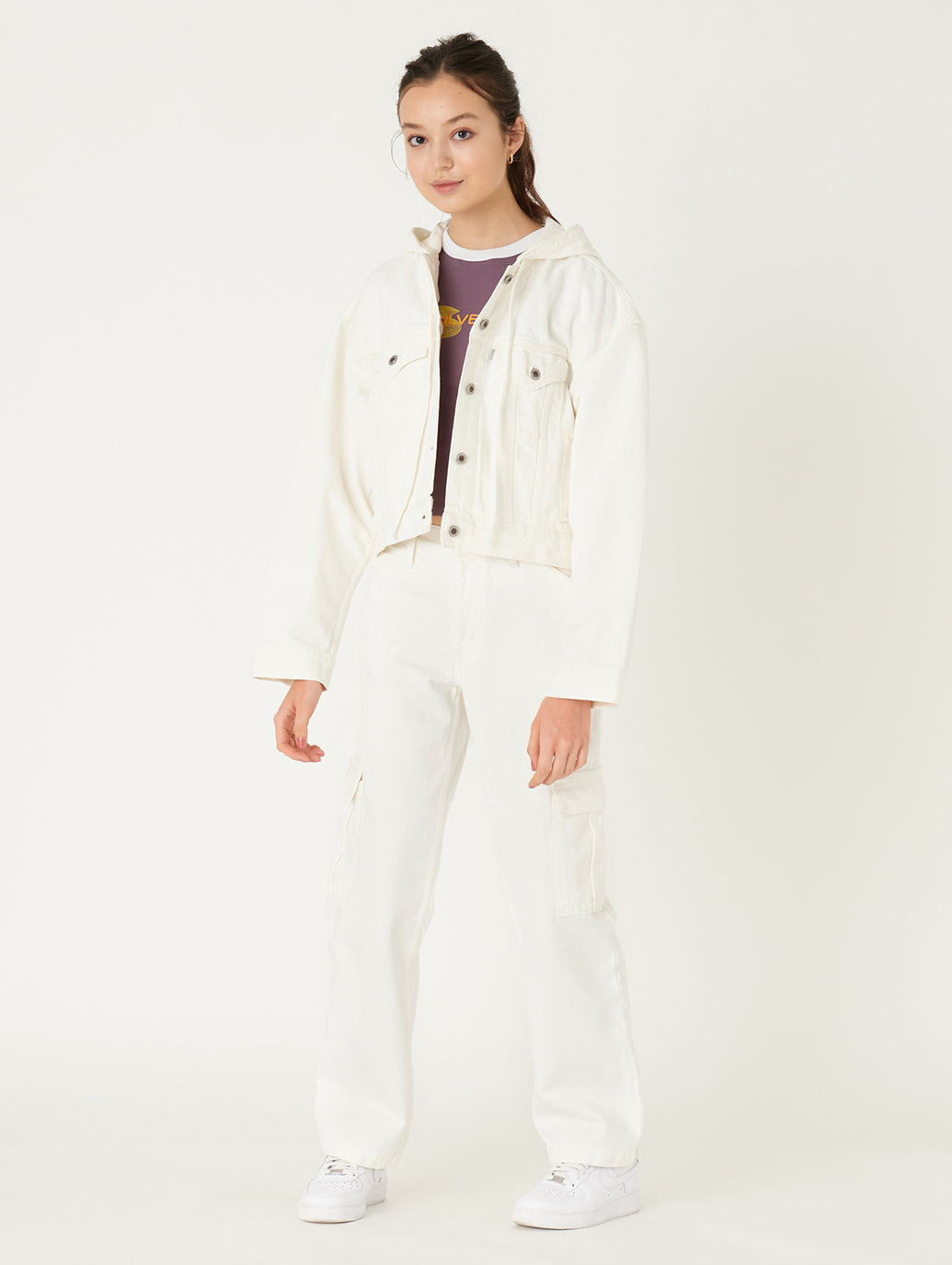 SILVERTAB™ フーデッド トラッカージャケット ホワイト RINSE