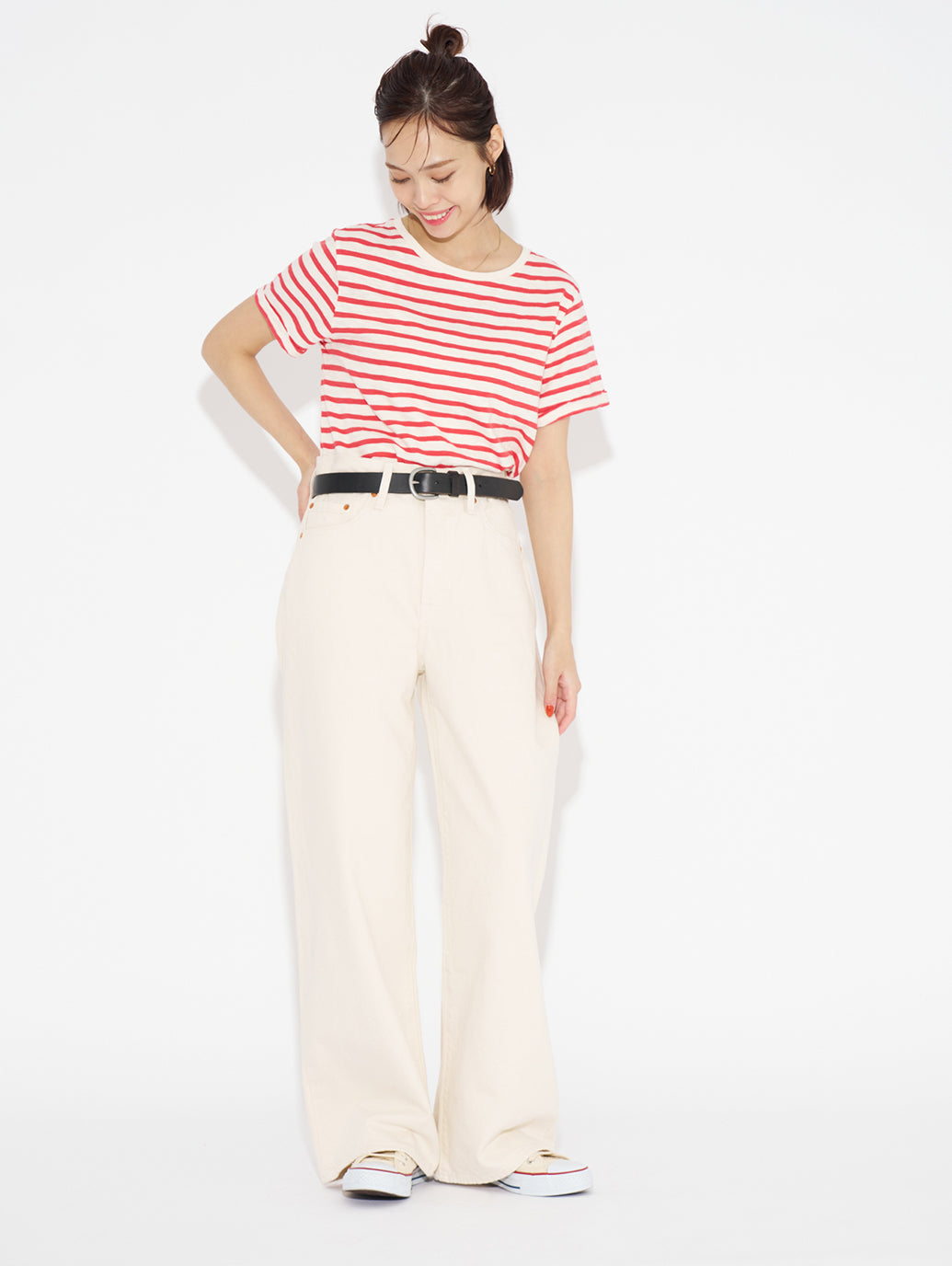 RIBCAGE WIDE LEG ホワイト BARELY FREEZING