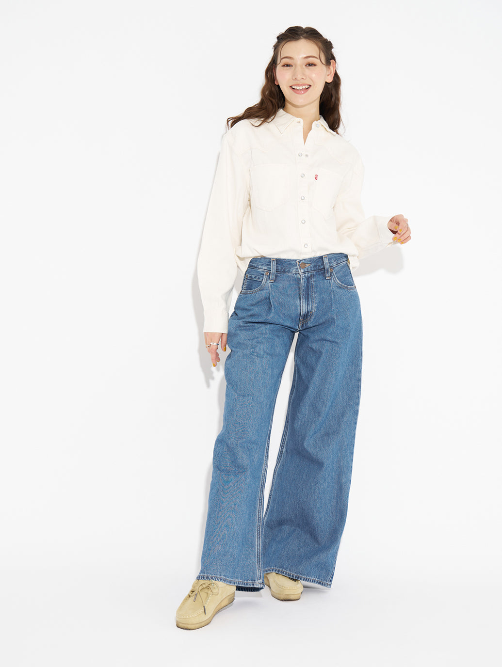 BAGGY DAD WIDE LEG ミディアムインディゴ CAUSE AND EFFECT