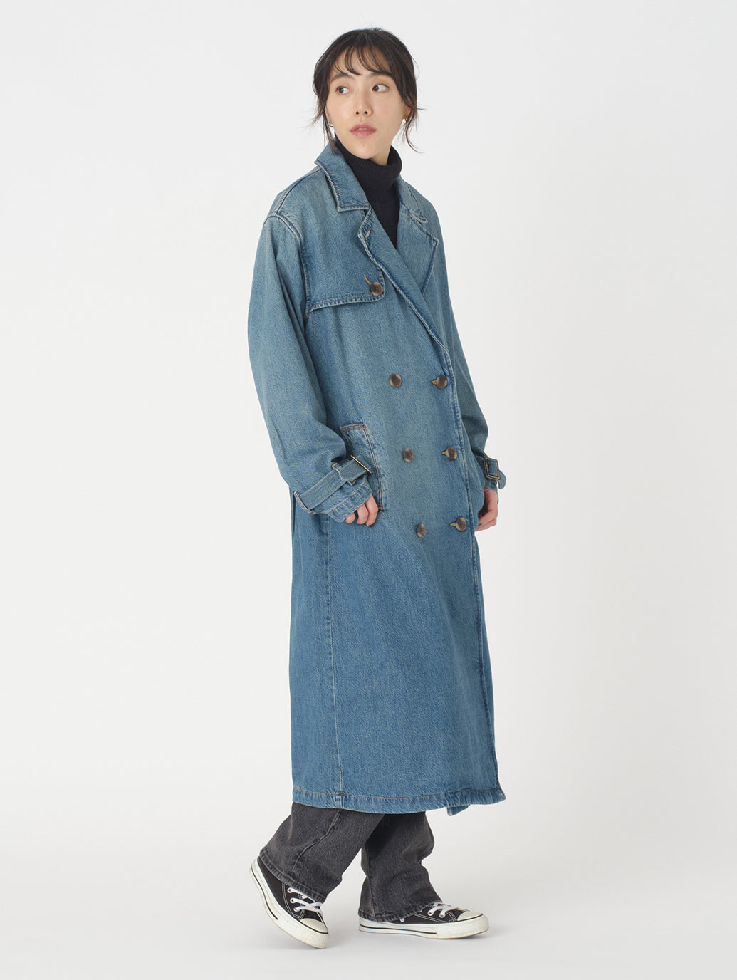 ロングトレンチコート ダークインディゴ