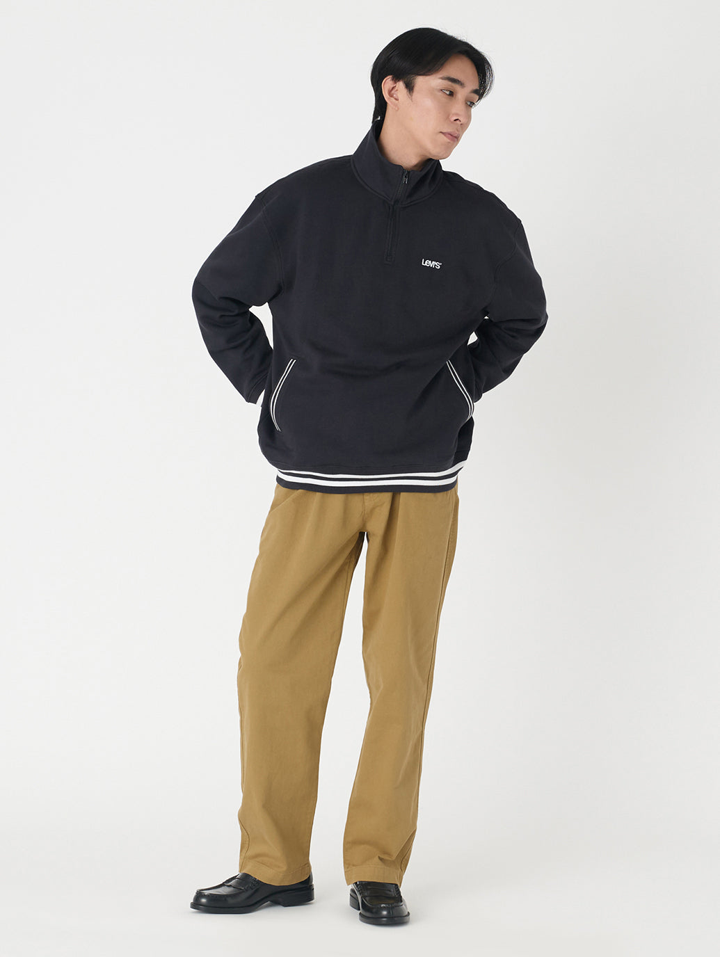 XX CHINO ルーズ ストレート プリーツ ブラウン BRITISH