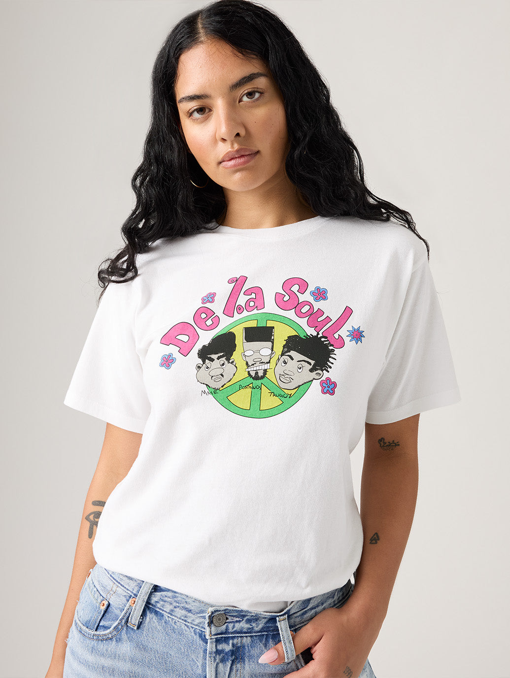 DE LA SOUL_FRONT BACK TEE WHITE +
