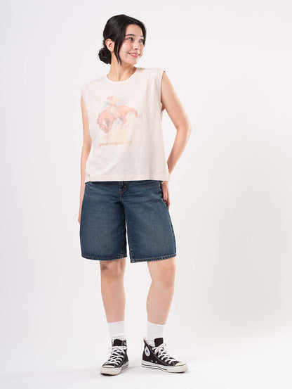 BAGGY DAD ジーンズ ショート ダークインディゴ