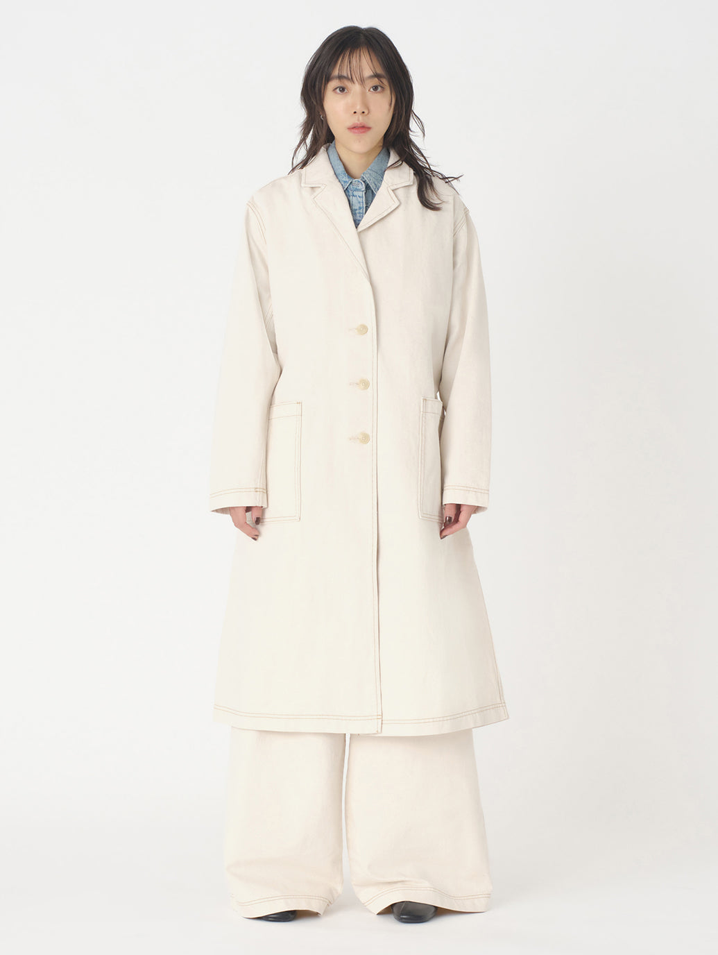 サープラス トレンチコート ホワイト SOFT ECRU MADE OF JAPAN