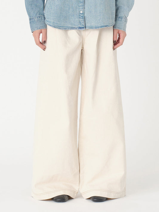 PLEATED トラウザー ホワイト SOFT ECRU MADE OF JAPAN