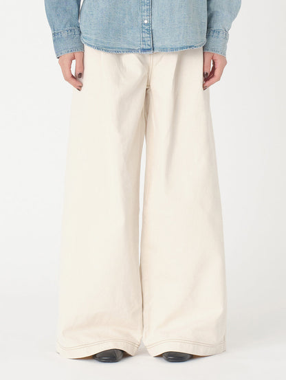 PLEATED トラウザー ホワイト SOFT ECRU MADE OF JAPAN