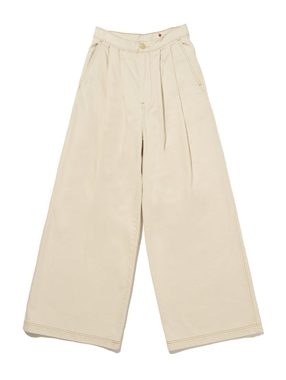 PLEATED トラウザー ホワイト SOFT ECRU MADE OF JAPAN