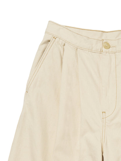 PLEATED トラウザー ホワイト SOFT ECRU MADE OF JAPAN