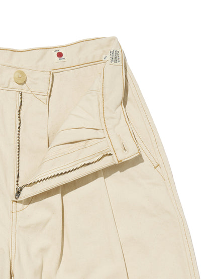 PLEATED トラウザー ホワイト SOFT ECRU MADE OF JAPAN