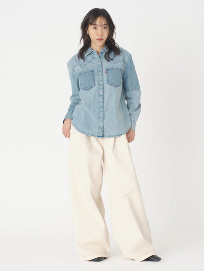 PLEATED トラウザー ホワイト SOFT ECRU MADE OF JAPAN