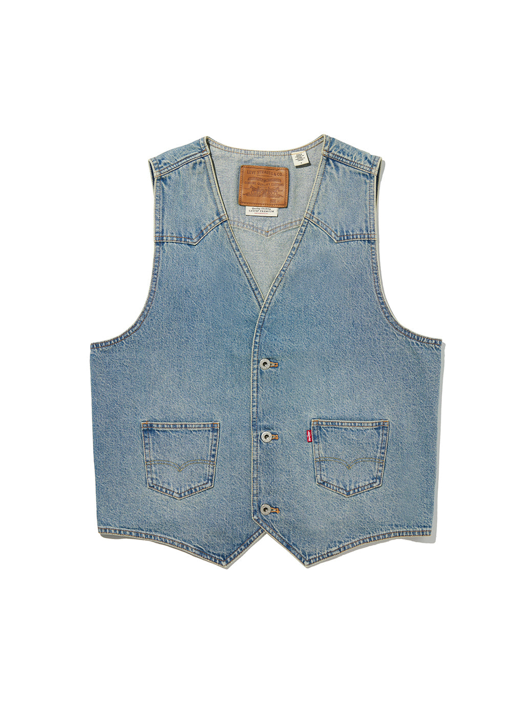 デニム ベスト ミディアムインディゴ