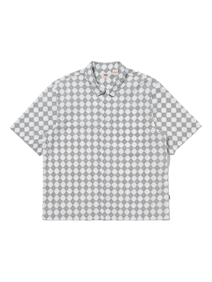 オープンカラー ボックスシャツ