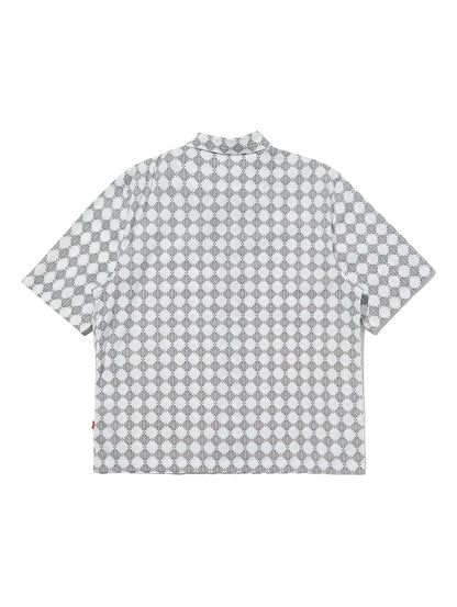 オープンカラー ボックスシャツ