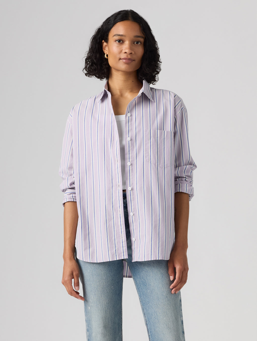 HARLIE BOYFRIEND SHIRT Costanza Stripe WISTERIA St