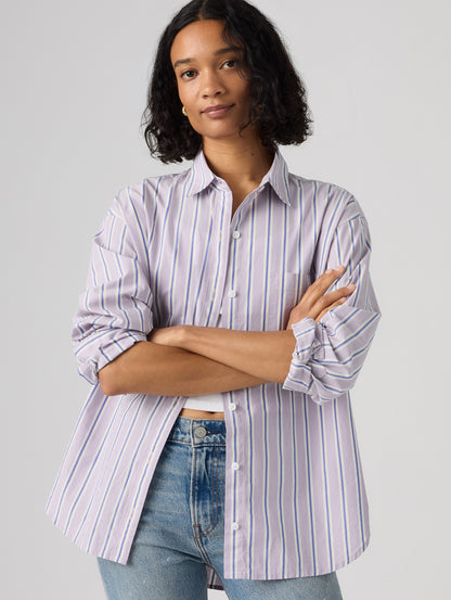 HARLIE BOYFRIEND SHIRT Costanza Stripe WISTERIA St