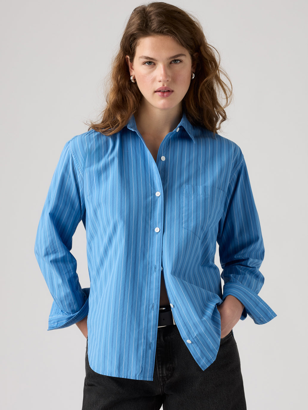 HARLIE BOYFRIEND SHIRT Telma Stripe PARISIAN BLUE