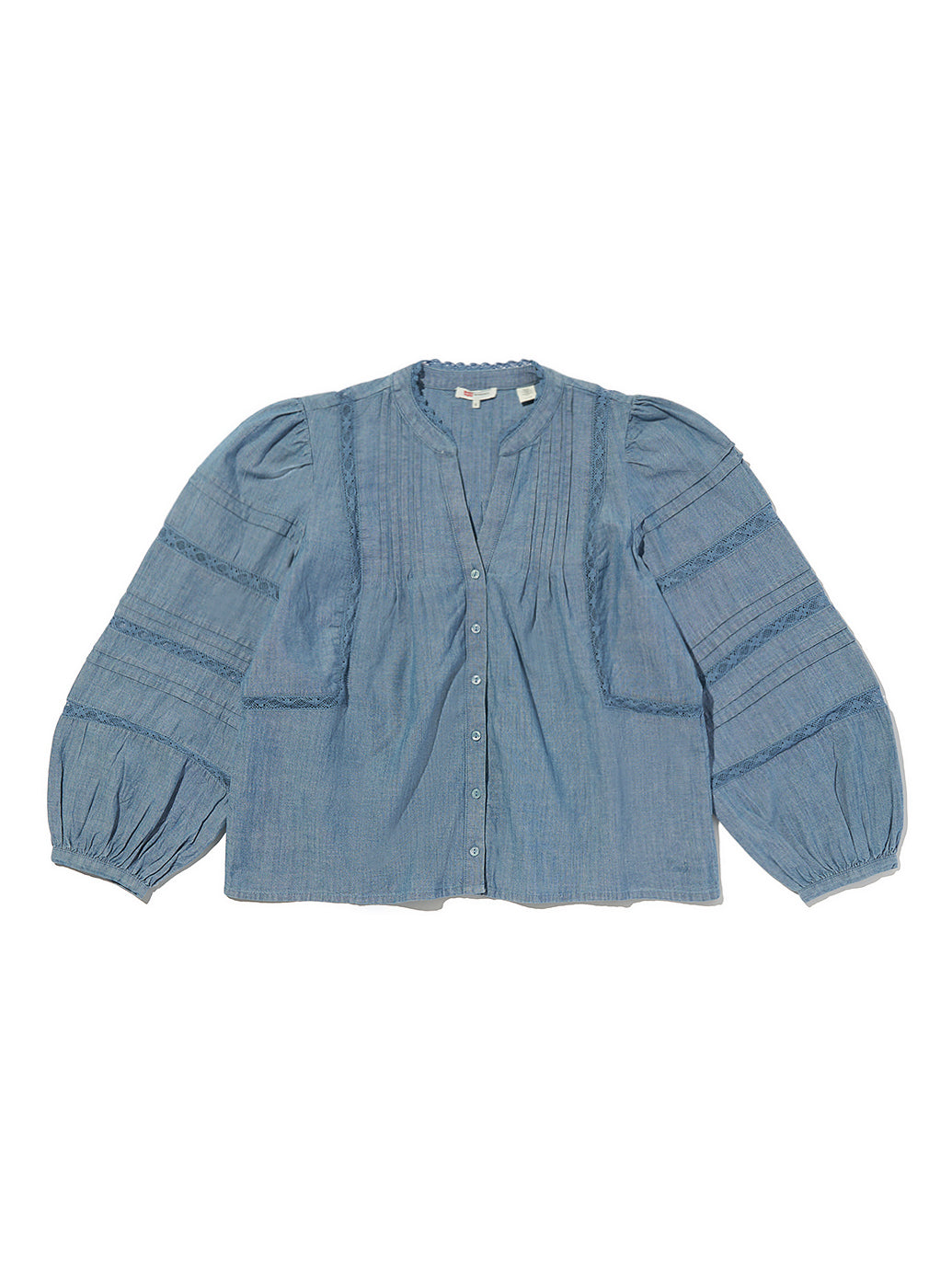 MANDY ロングスリーブ ブラウス ミディアムインディゴ