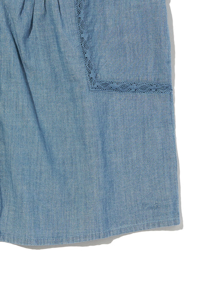 MANDY ロングスリーブ ブラウス ミディアムインディゴ