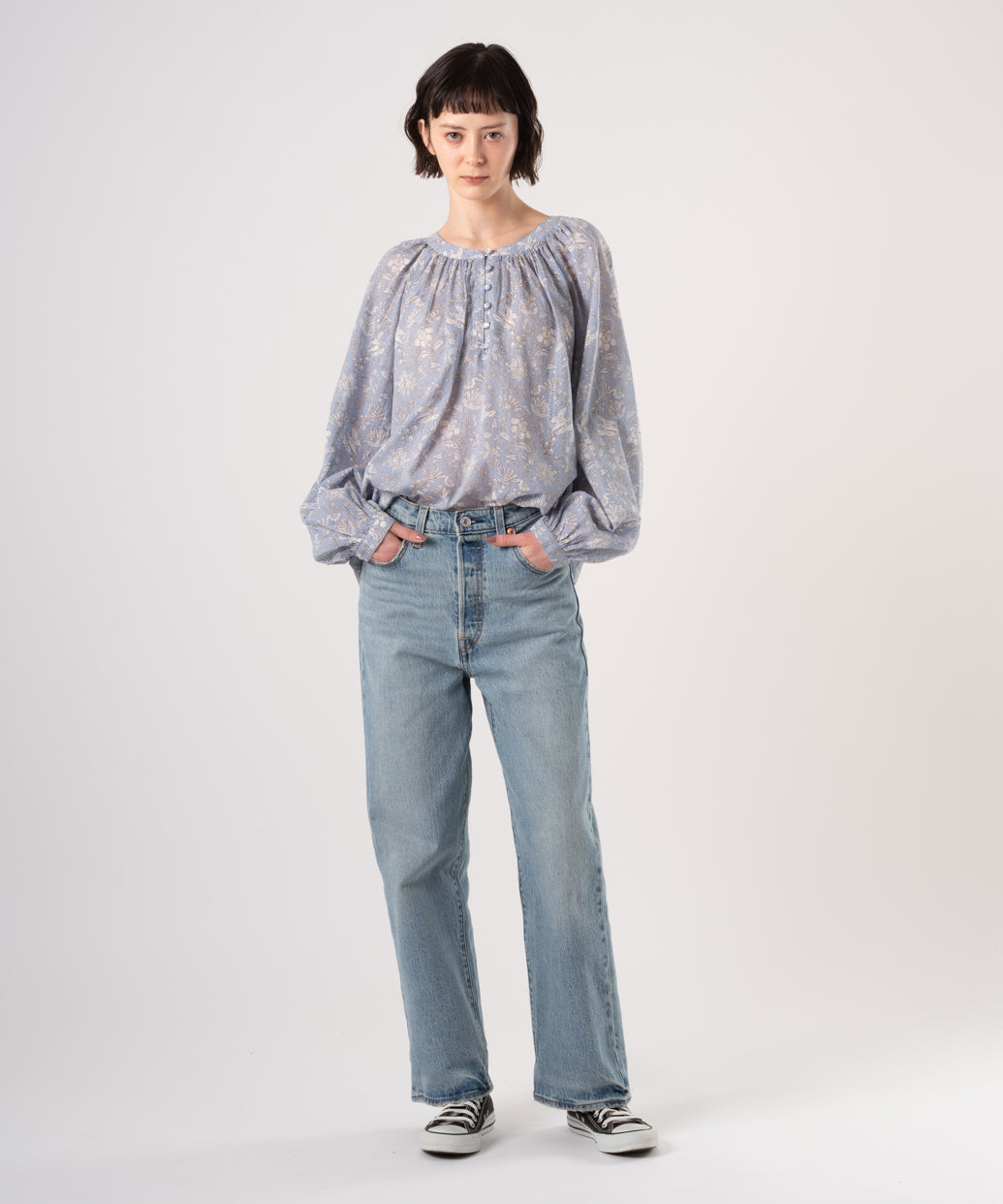 EMERIE ロングスリーブ ブラウス