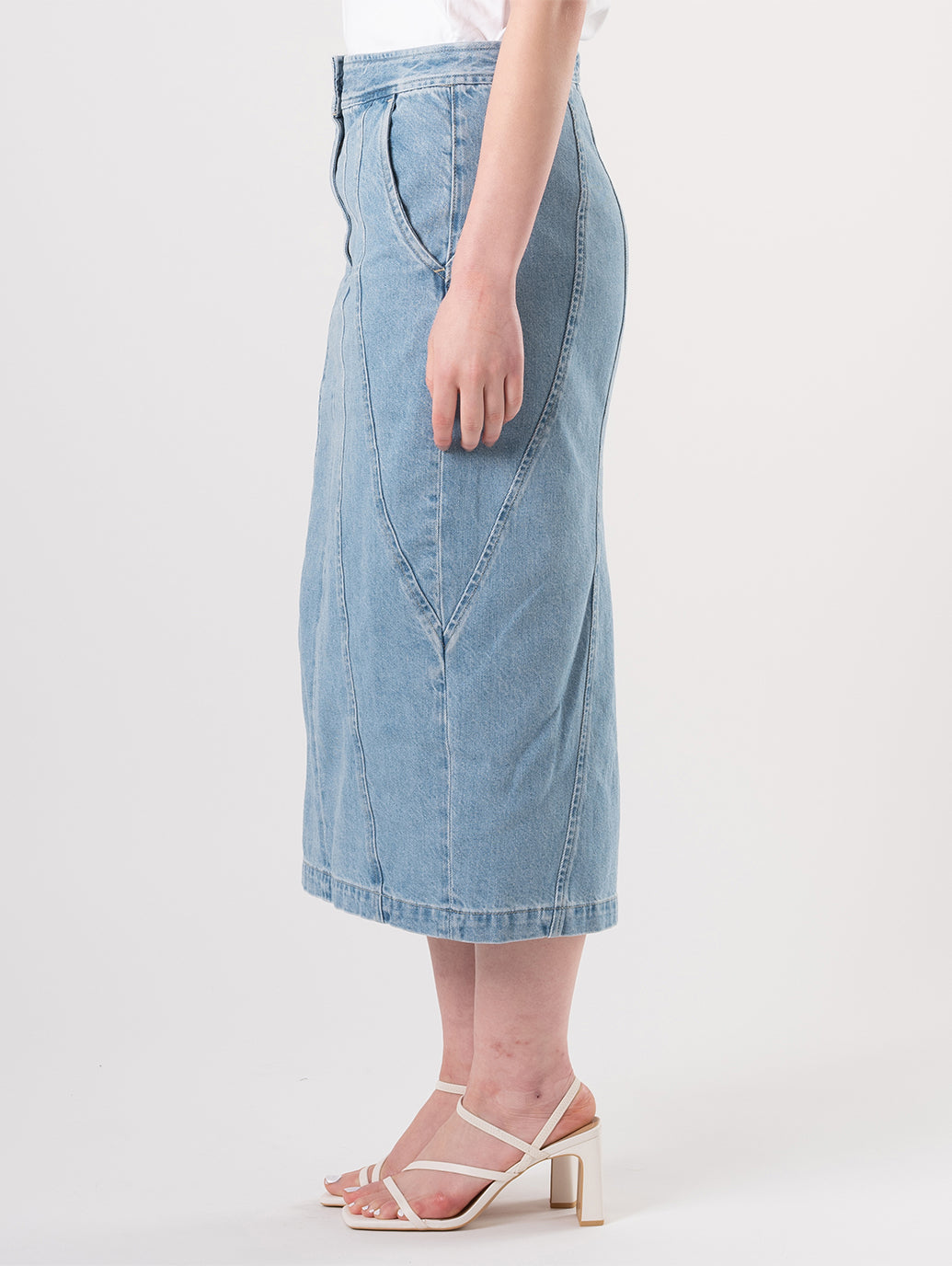 BLUETAB™ SEAMED スカート ミディアムインディゴ