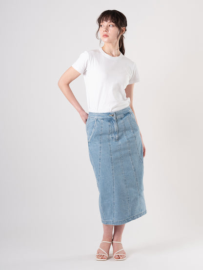BLUETAB™ SEAMED スカート ミディアムインディゴ