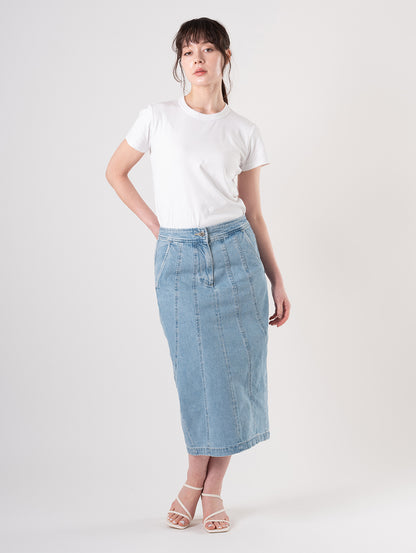 BLUETAB™ SEAMED スカート ミディアムインディゴ