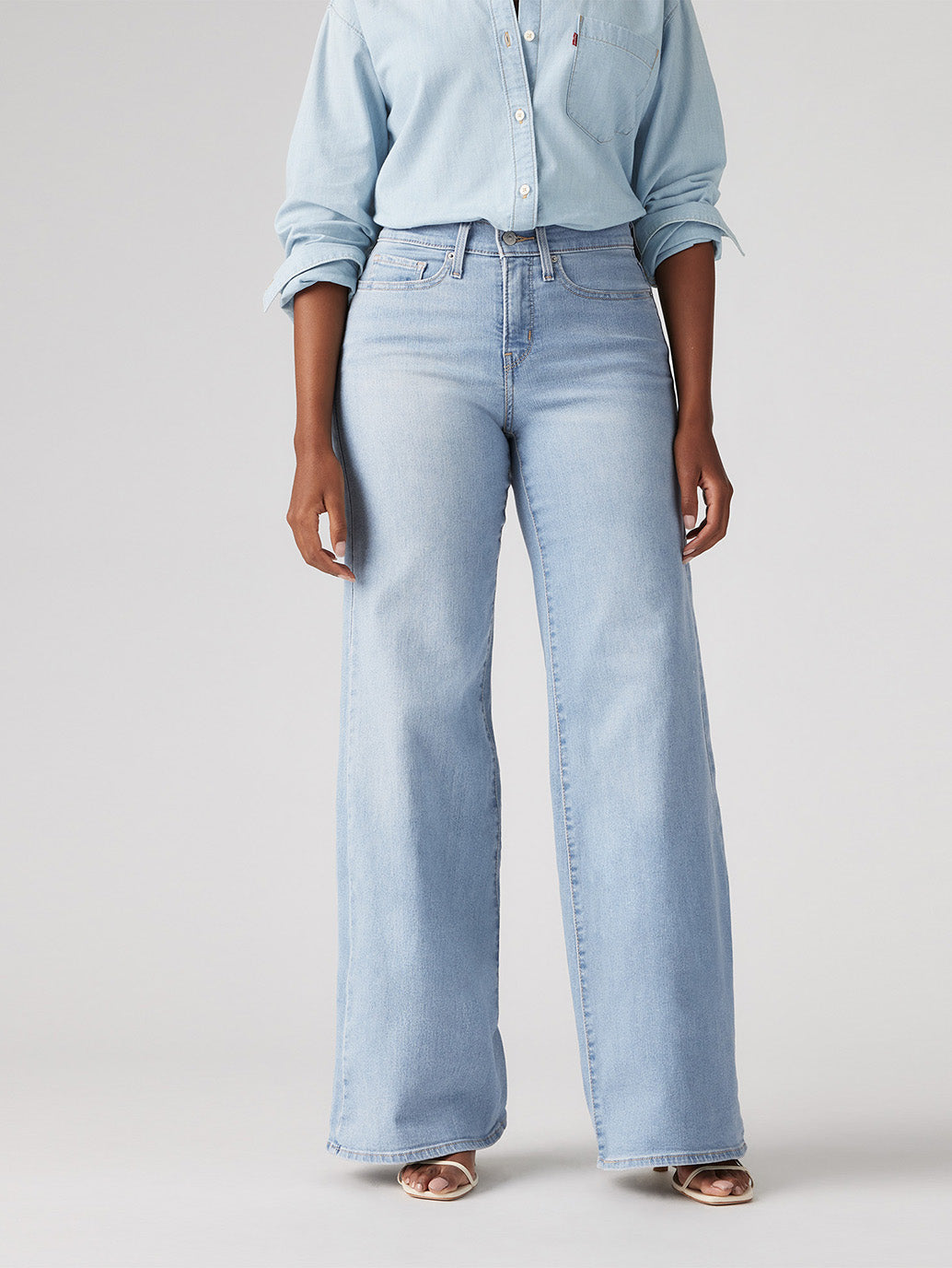 318 シェーピング ワイドレッグ ライトインディゴ