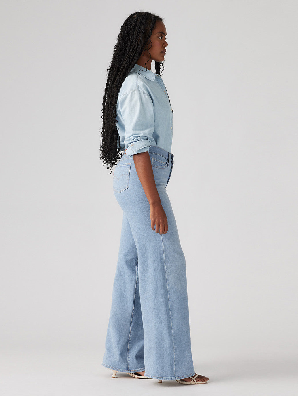 318 シェーピング ワイドレッグ ライトインディゴ