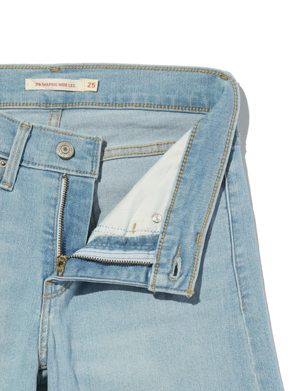 318 シェーピング ワイドレッグ ライトインディゴ