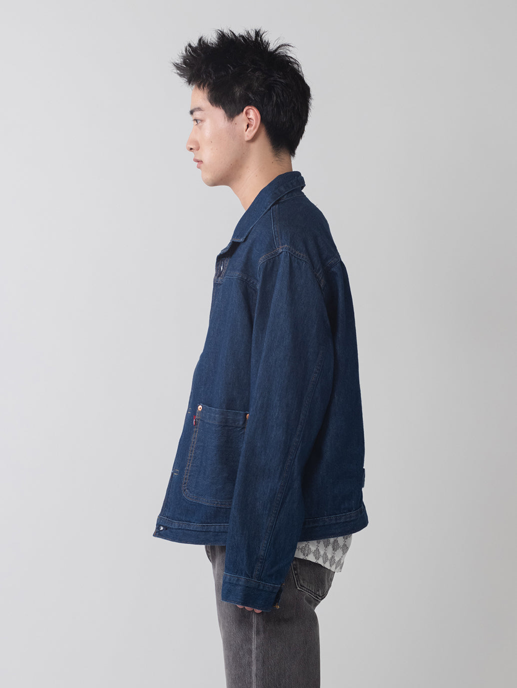 ヴィンテージ プリーツ トラッカージャケット ミディアムインディゴ