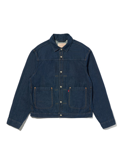 ヴィンテージ プリーツ トラッカージャケット ミディアムインディゴ