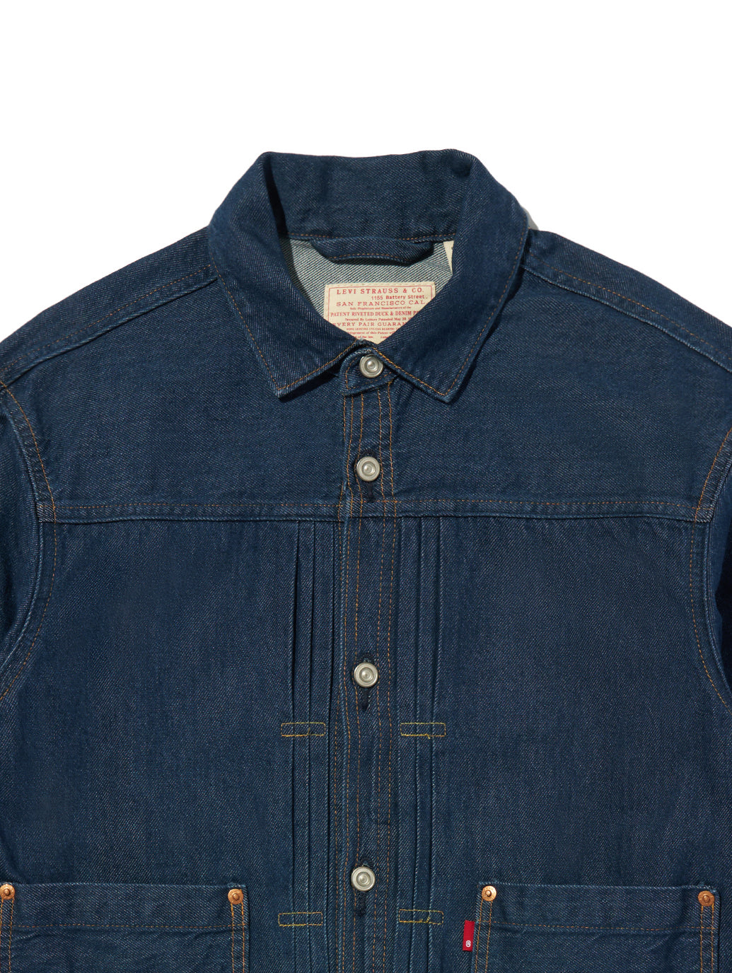 ヴィンテージ プリーツ トラッカージャケット ミディアムインディゴ