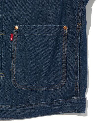 ヴィンテージ プリーツ トラッカージャケット ミディアムインディゴ