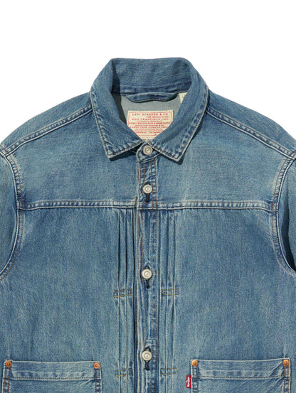 ヴィンテージ プリーツ トラッカージャケット ライトインディゴ