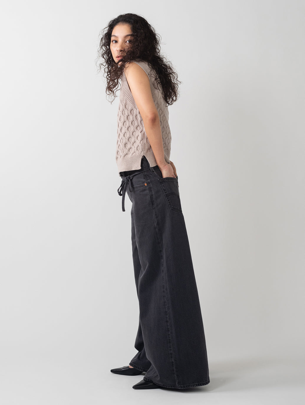 XL スーパーワイドジーンズ ブラック