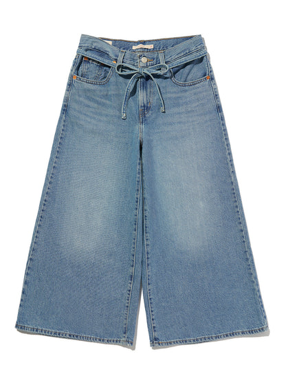 XLスーパーワイドジーンズ キュロット ミディアムインディゴ