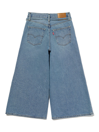 XLスーパーワイドジーンズ キュロット ミディアムインディゴ