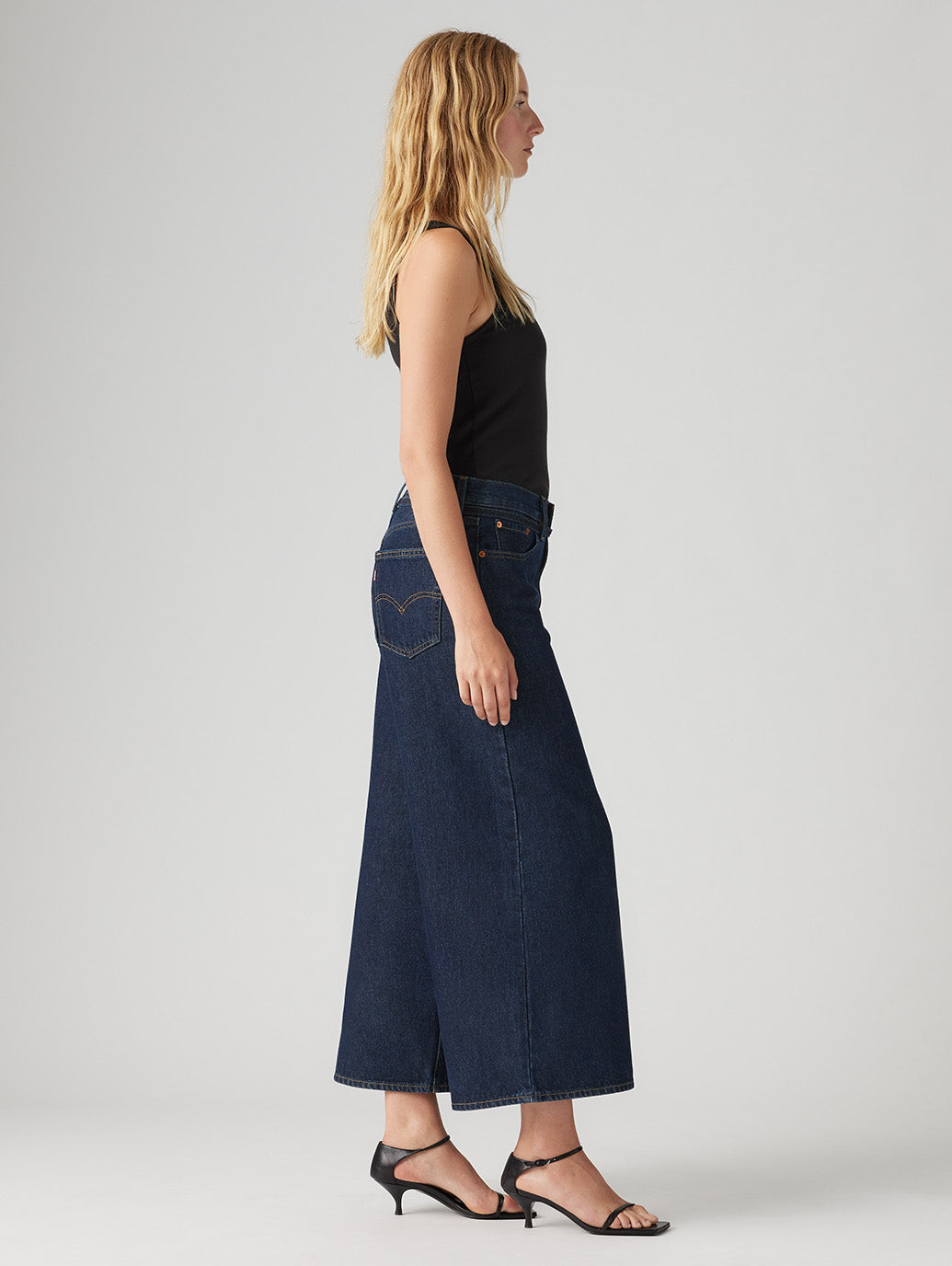 XL スーパーワイドジーンズ キュロット ダークインディゴ