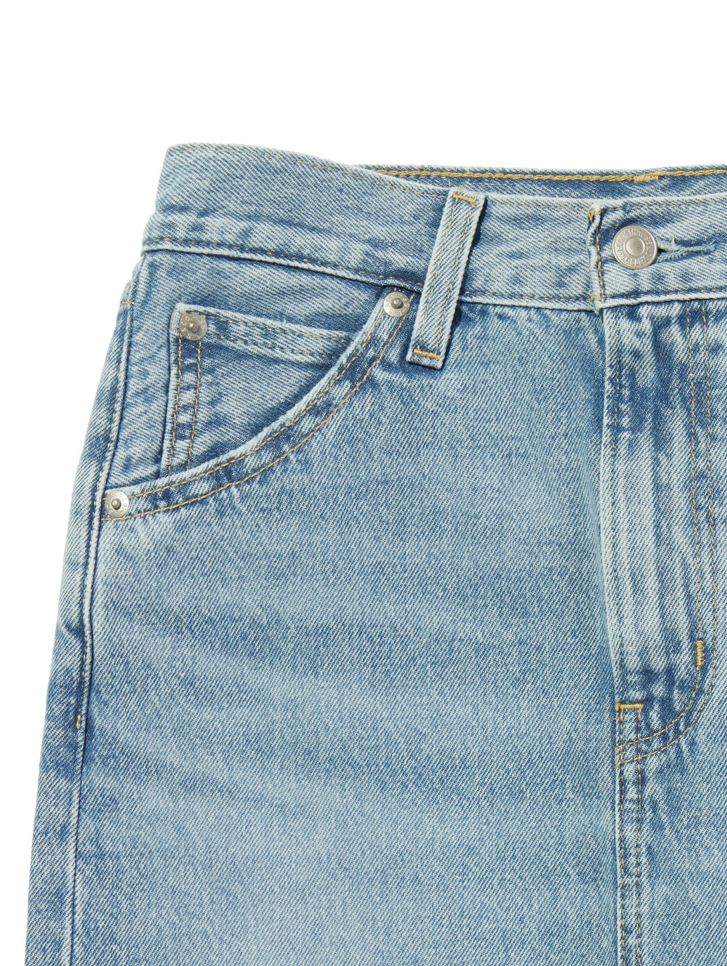 バックスリット デニム スカート ライトインディゴ