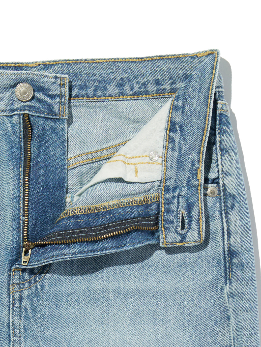 バックスリット デニム スカート ライトインディゴ